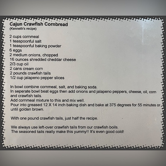 Crawfish Cornbread Recipe - Picture 1 of 1